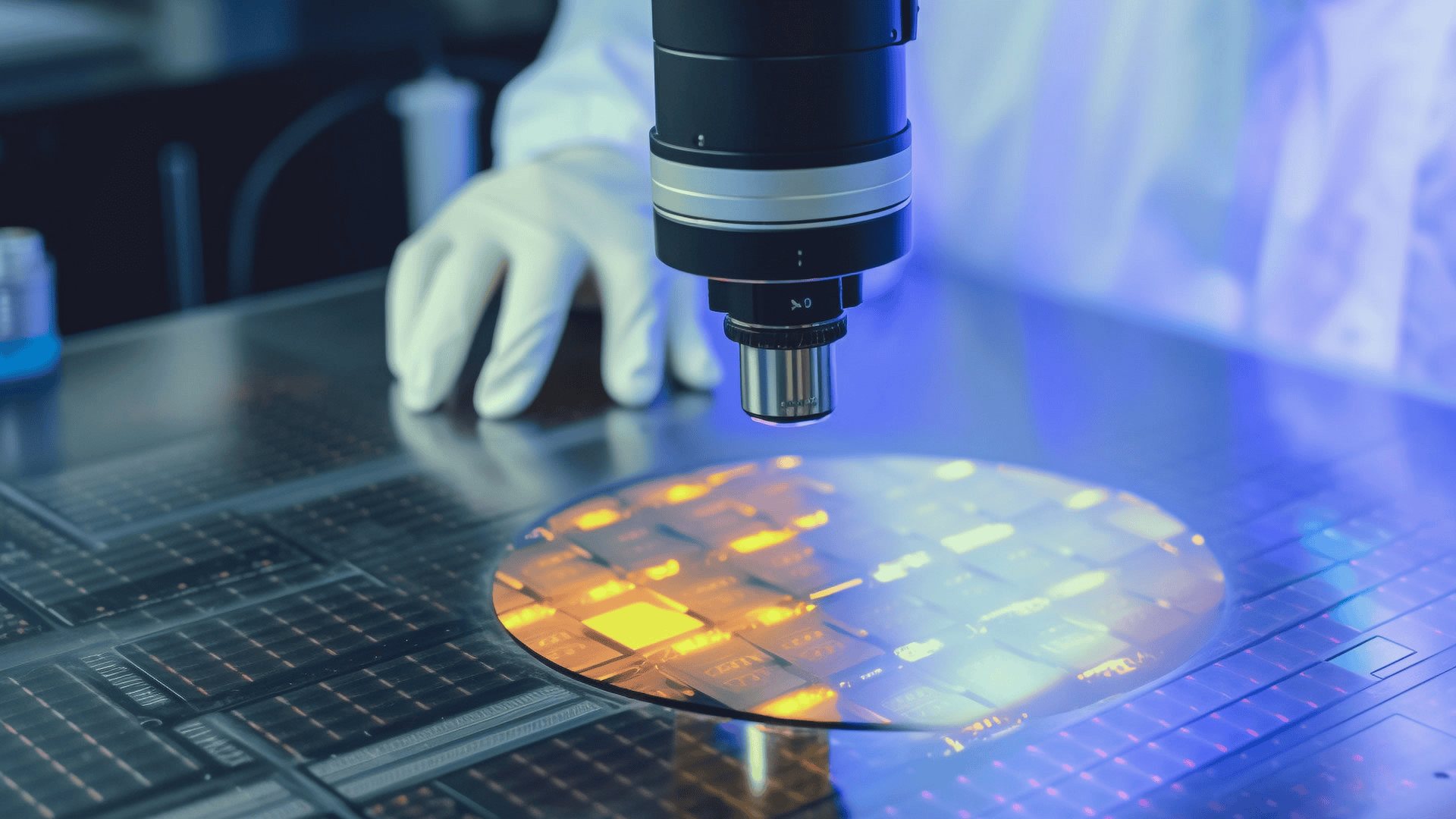Silicon wafer in chip fabrication process